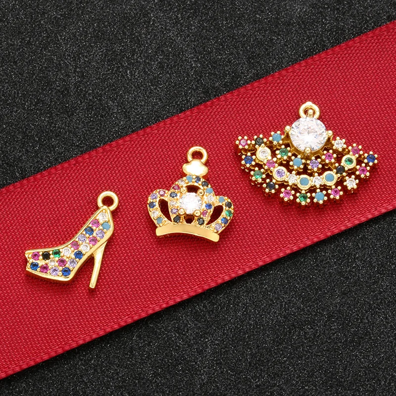 ZHUKOU High quality fashion High heel crown pendant for jewelry necklace earrings accessories model: VS452