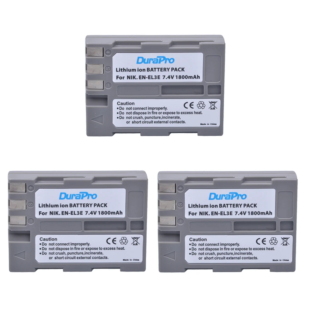 

DuraPro 3pcs EN-EL3e Bateria EN EL3e EL3a ENEL3e Battery for Nikon D300S D300 D100 D200 D700 D70S D80 D90 D50 L50 Camera0