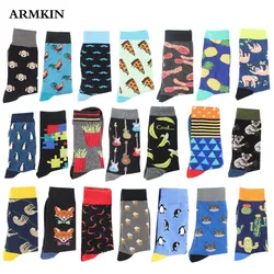 ARMKIN Hip Hop Cool Animal Food happy Funny Socks Men Harajuku Skateboard Crew sock Male Vintage Large High sock for christmas