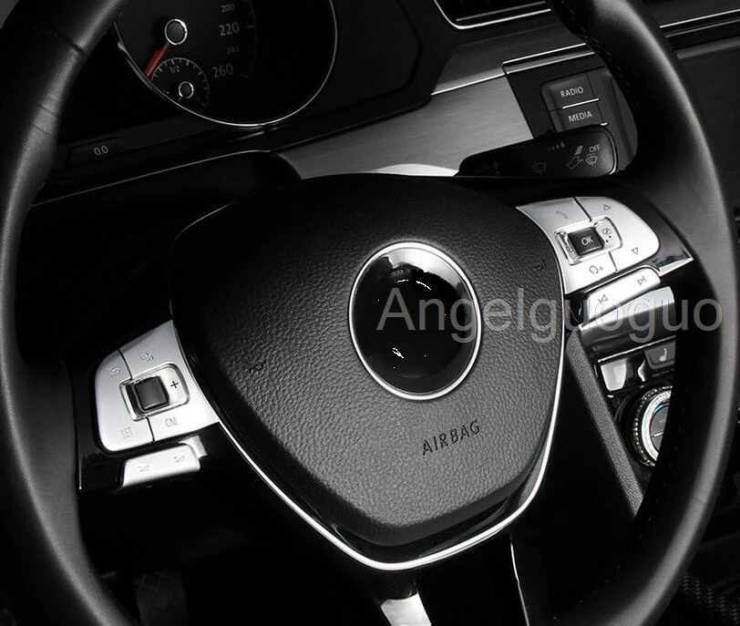 Car steering wheel buttons Trim Cover sticker for VW Volkswagen GOLF 7 MK7 Passat B8 Tiguan L ( 3 kinds of options)