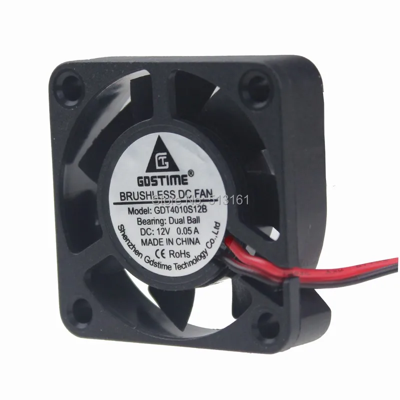 5pcs/lot Gdstime 12V 2Pin Ball Bearing 40x40x10mm 40mm 4cm Mini DC Brushless Computer Cooling Fan