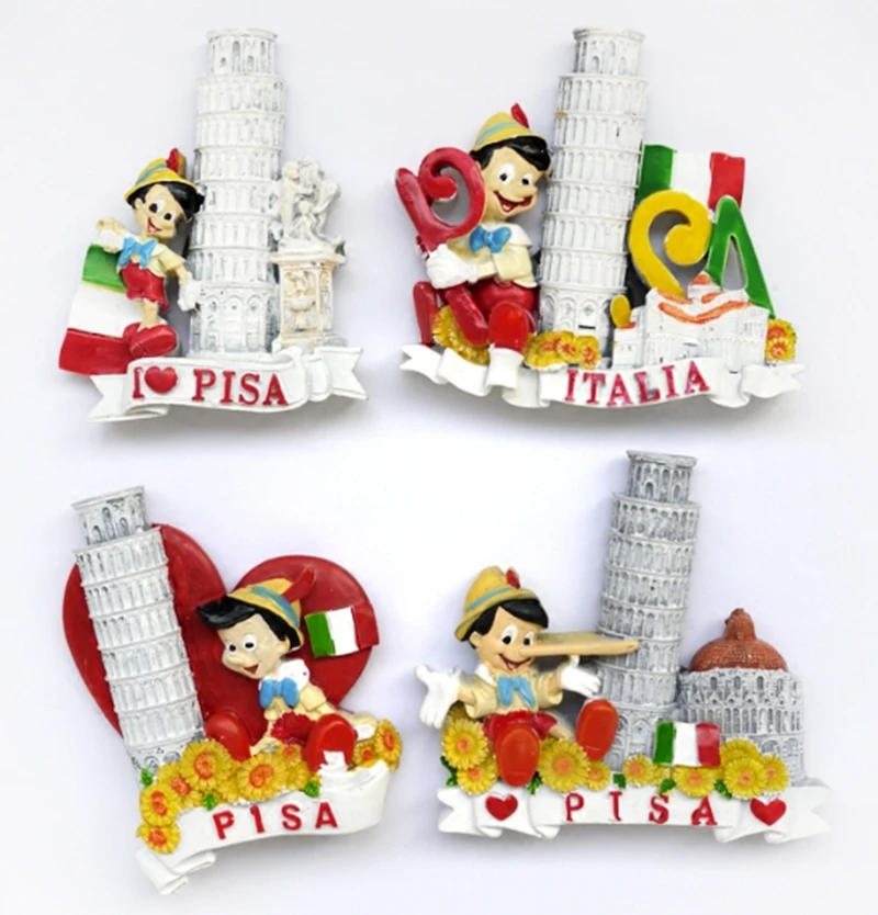 Hot Sale Creative Italy Pisa Leaning Tower 3D Fridge Magnet Tourism Souvenirs Refrigerator Magnetic Stickers Home Decortion