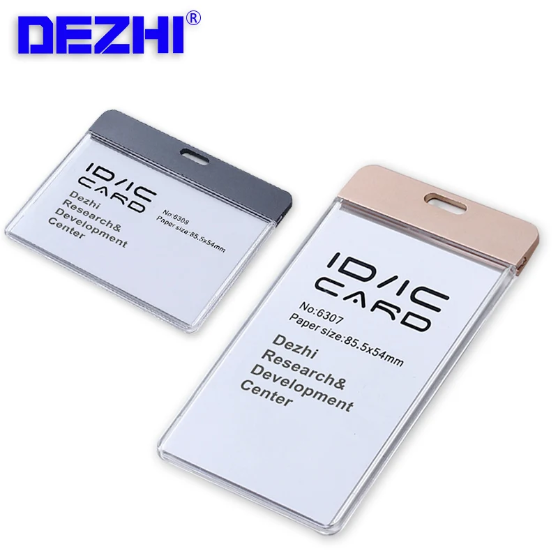 

Brand New Horizontal Vertica ID IC Card Case Badge Holder without Lanyard,Acrylic Transparent Card Holder with Metal Fasteners