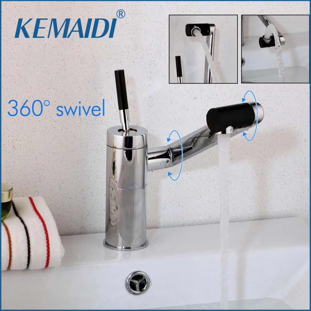 

KEMAIDI Kitchen Sink Faucet Swivel 360 Temperature Sensor LED Chrome Tap Basin Deck Torneira Cozinha Mixer Faucets 92420A