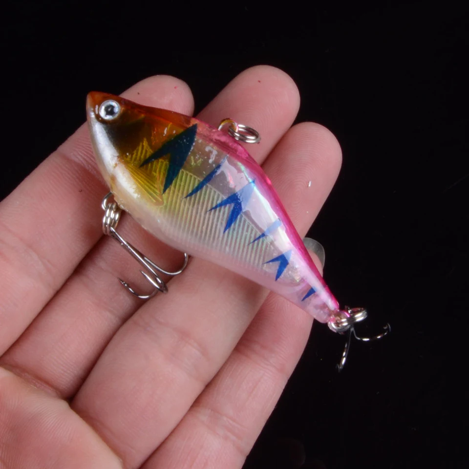 1pcs 6cm 13g hard lure sinking pencil VIB Lure Ice fishing Minnow Fishing lure with treble hook With 3D Eyes
