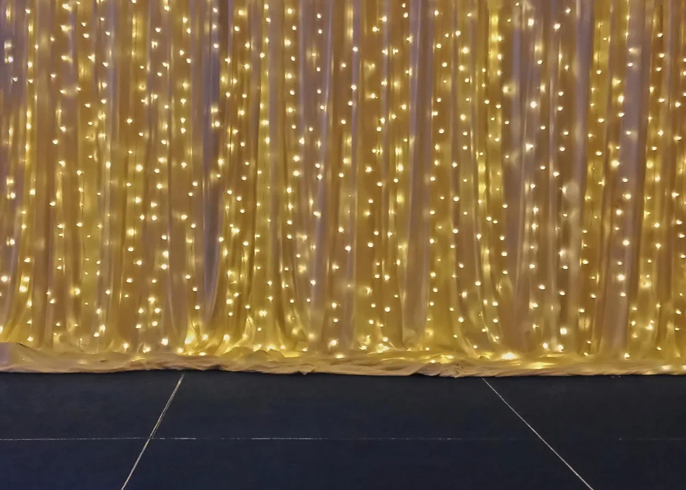 Fondo de fotografía de escenario brillante Capisco, una cadena de luces festivas, plantilla de boda, fondo para estudio fotográfico personalizado
