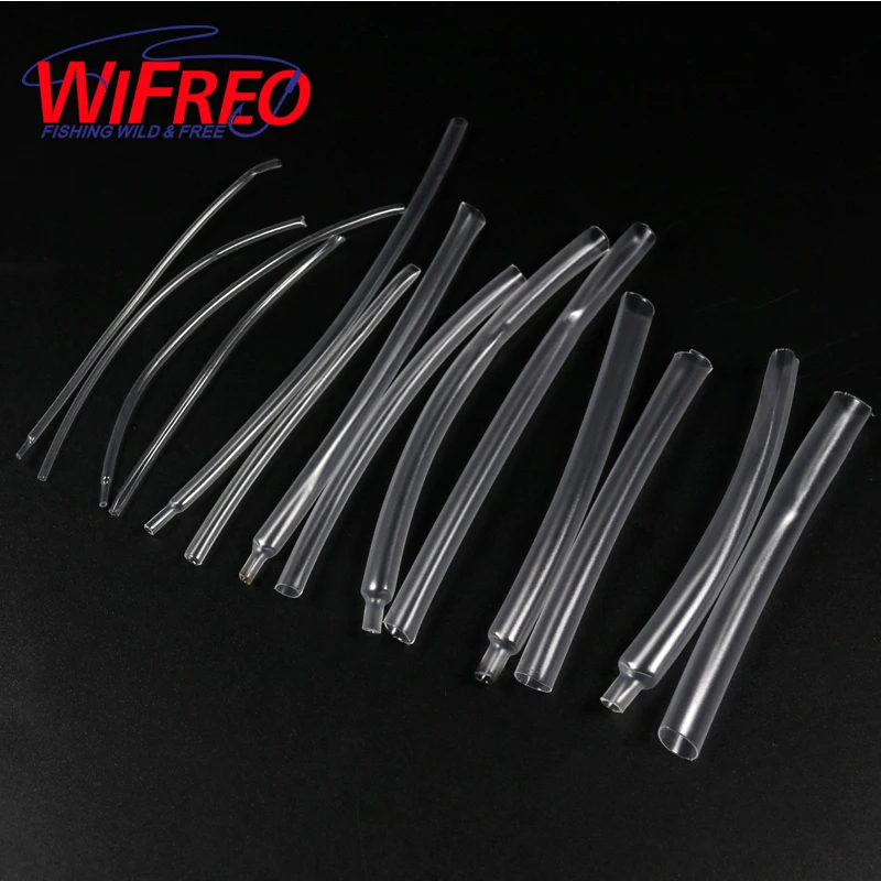 Wifreo 40PCS 6cm Clear Carp Fishing Rig Shrink Tube Heat Shrink Tubes Hook Shank Line Cover Rigging Material 0.8mm 1mm 2mm