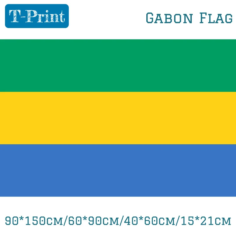 

90*150cm/60*90cm Gabon Flag National Day / Sports meeting Games / Event / Office / Home decoration Banner flag decoration