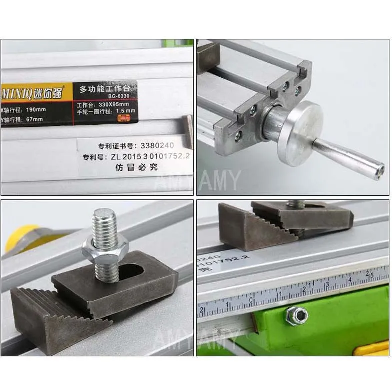 AMYAMY Mini Multifunctional Cross Working slid Table compound table worktable Bench For Drill Milling Machine 6330