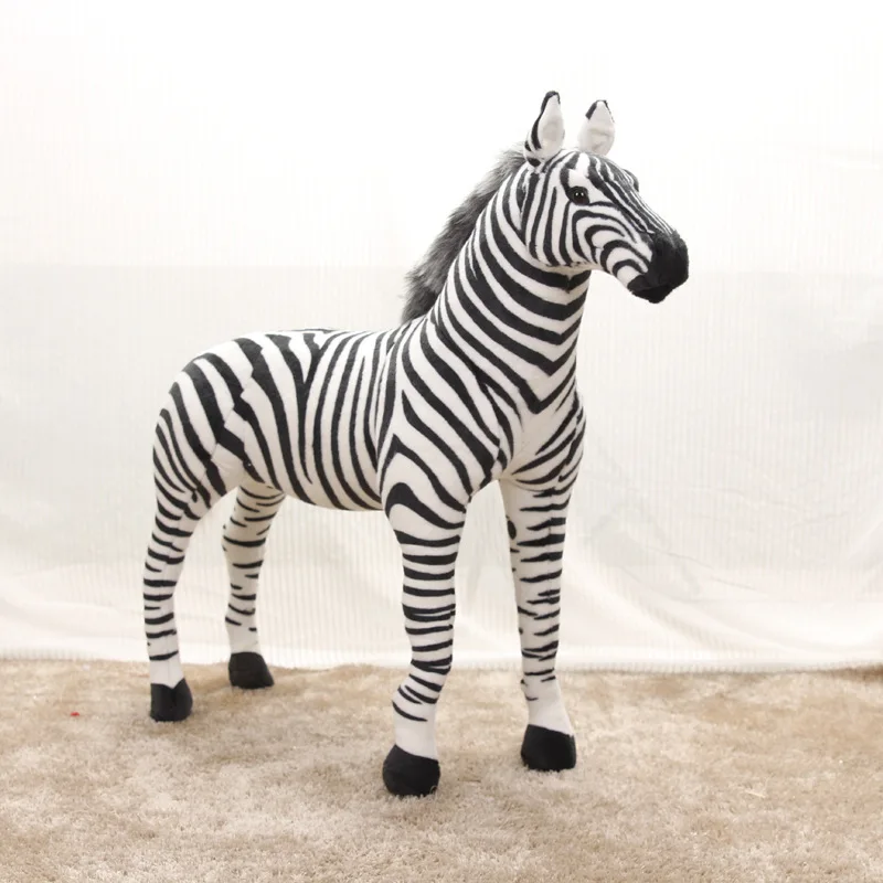 

big simulaiton zebra toy plush high quality zebra model birthday, party gift about 90x70cm