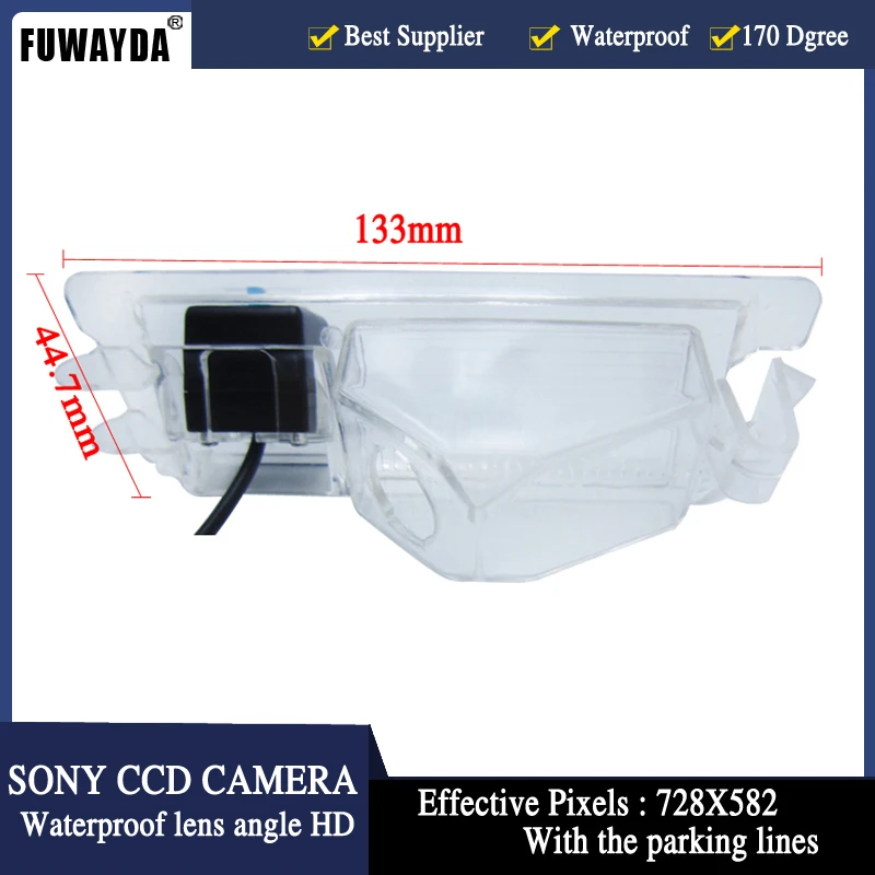 FUWAYDA Car Rear View CCD Color Camera with rear car camera parking mirror monitor for Nissan March Renault Logan Sandero HD