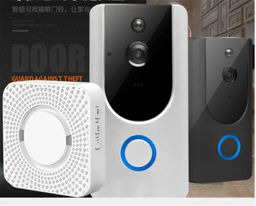 

Wireless WIFI 720P Doorbell 18650 Mah Build-in Battery Security Camera video intercom Night Vision Video Intercom Doorbell