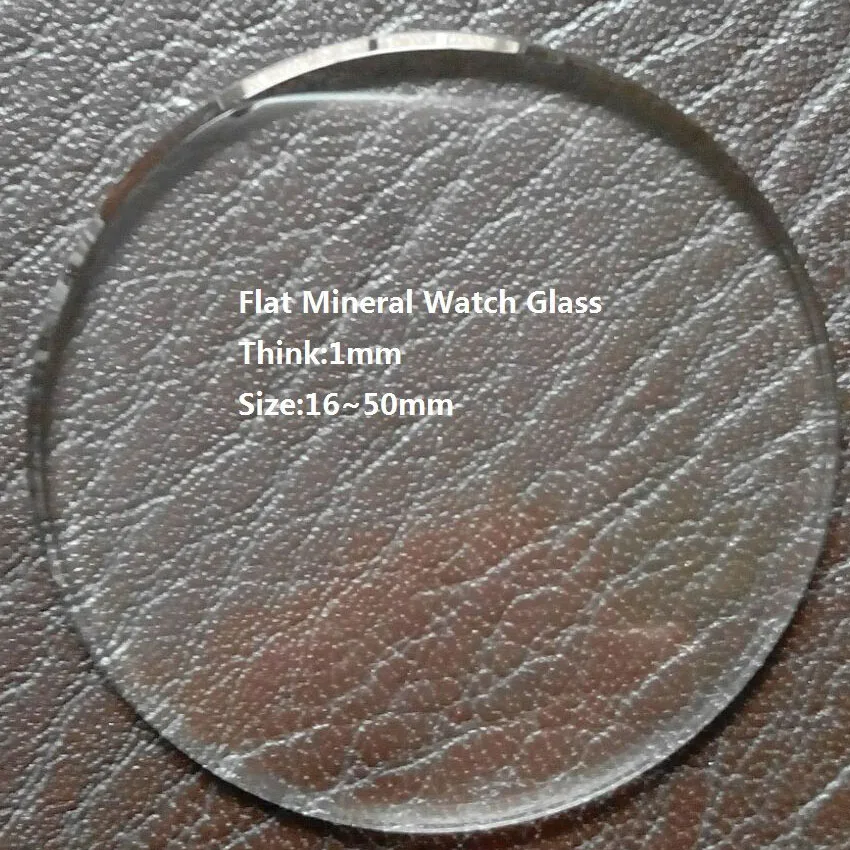 Excellent Quality 16mm~50mm Size Selectable 1mm TH Watch Crystal Glass,Mineral Watch Glass Parts