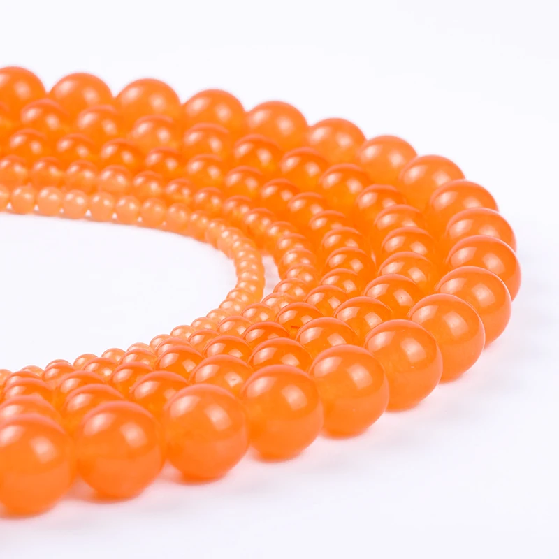 4/6/8/10/12 AAA Fashion Wholesale Natural Round Orange Red Loose Stone Beads For Bracelet Necklace DIY Jewelry Making