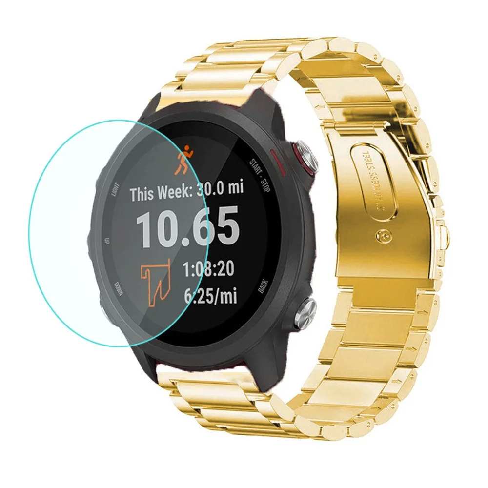 Ultra Thin Clear สมาร์ทนาฬิกาฝาครอบ2.5D ฟิล์มกระจกนิรภัยโค้งป้องกันหน้าจอสำหรับ Garmin Forerunner 245M/245 Flim