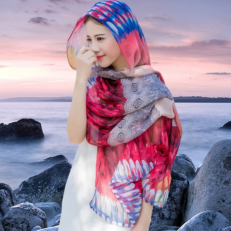 Bufandas de invierno para mujer, bufanda de Hijab con estampado de algodón, chales de moda femenina, Fular envolvente