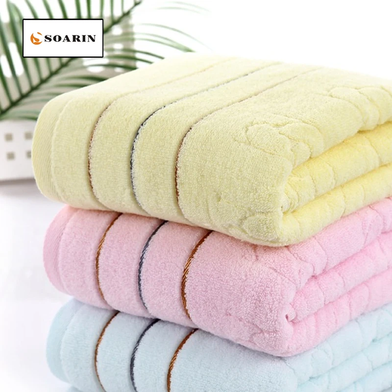 

SOARIN Cotton Bath Towel Ripple Pattern Bath Towels For Adults Soft Absorvente Cotton Towels Bathroom Dusch Handtuch Toallasplay