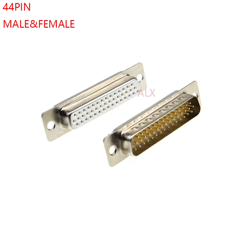 1PCS 3U Gold Plated Solid Pin HDD44 DB44 3 ROW MALE FEMALE CONNECTOR Solder Type D-Sub 44pin Adapter 44P