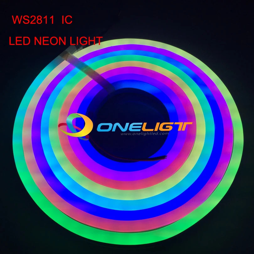 

RGB WS2811 IC LED Full Color Flexible LED Neon Flex rope bar light 5050 60leds/M outdoor Indoor white RGB soft tube strip lights