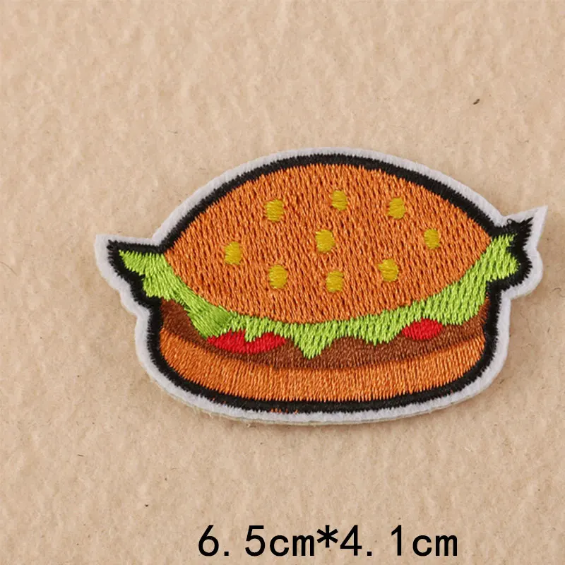 Kids Cartoon Carrot Leaf Hamburger Egg Music Embroidery Small Patch for Clothing Iron on Clothes Appliques Badge Stripe Sticker