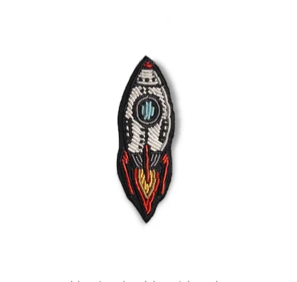 embroidery india silk pin on patches for clothing brooch rocket badge designer patches for jeans parches bordados para ropa