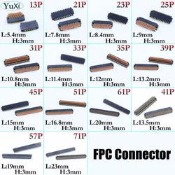 YuXi-conector FPC de pantalla LCD, placa base lógica de 13, 21, 23, 25, 31, 33, 35, 39, 45, 51, 61, 41, 57/71 Pines, 2 unidades por lote