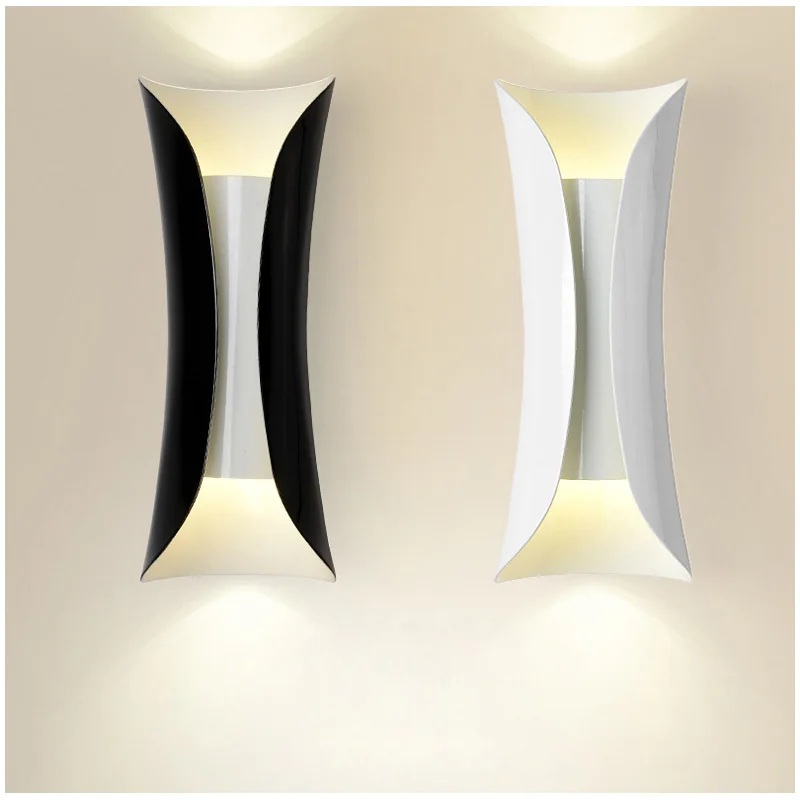 

The modern minimalist metal wall lamp black color or white color wall mounted wall light new fashion lighting lamps