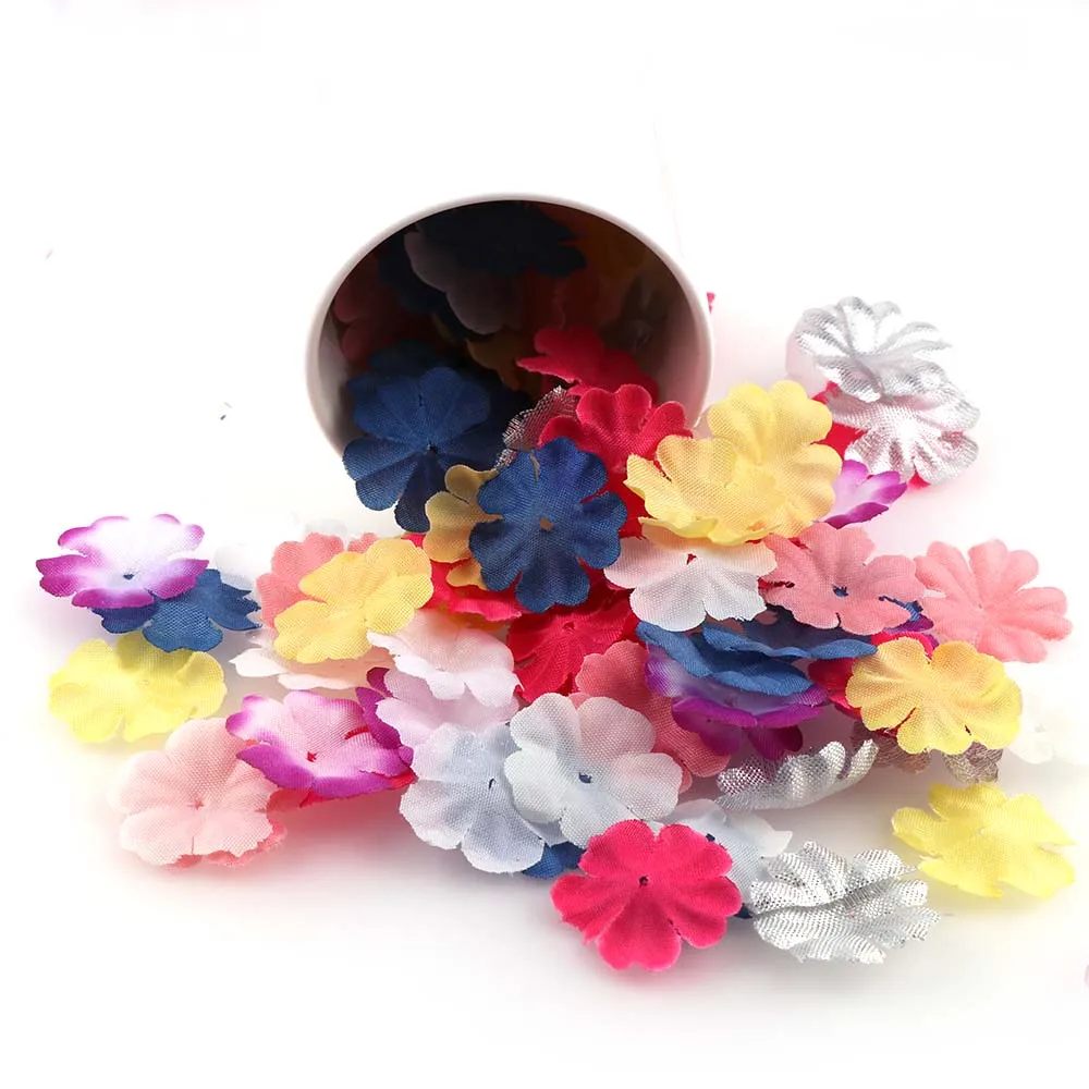 500pc ColorfulArtificial Flowers Petal Leaf Silk For Wedding Home Decoration DIY Scrapbooking Flores Accessories Plant Ornaments