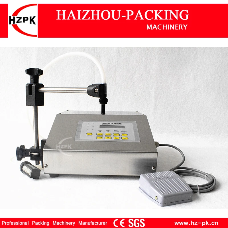 

HZPK Electric Digital Control Liquid Filling Machine Portable Bottled Water Filling For Foods beverage 5-3500 Small Water Filler