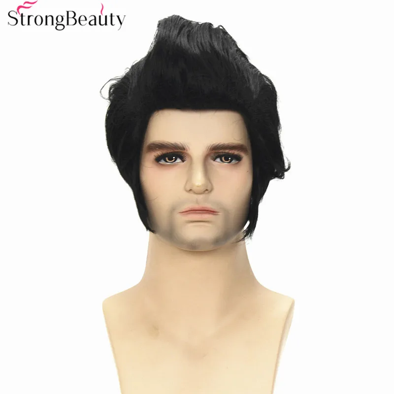 Strong Beauty Synthetic Short Cosplay Wigs Black Body Wave Men's Wig