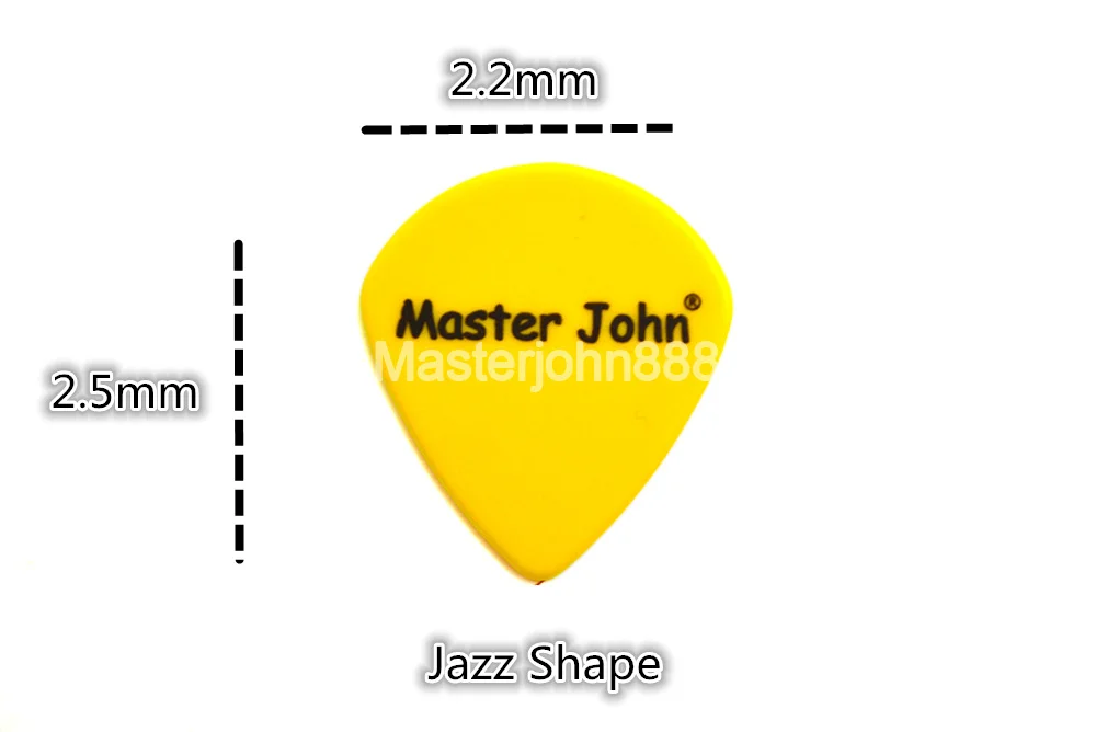 Lots of 100pcs Master John Colorful POM Delrin Jazz Shape Speed Picks Electric/Acoustic Guitar Picks 3 Thickness Assorted