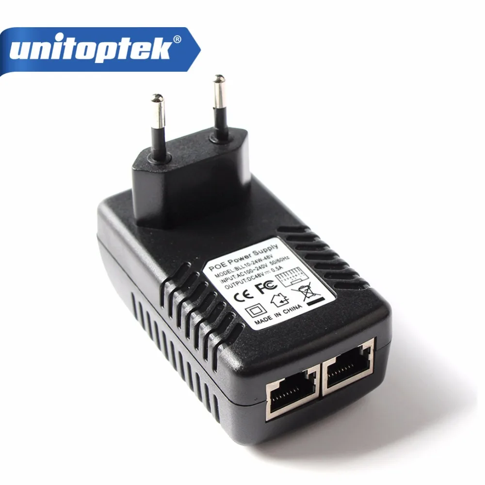 POE Injector 48V 0.5A POE Power Over Ethernet Adapter For IP Security Camera POE Pin 4/5(+), 7/8(-) EU/US/UK/AU Plug Available