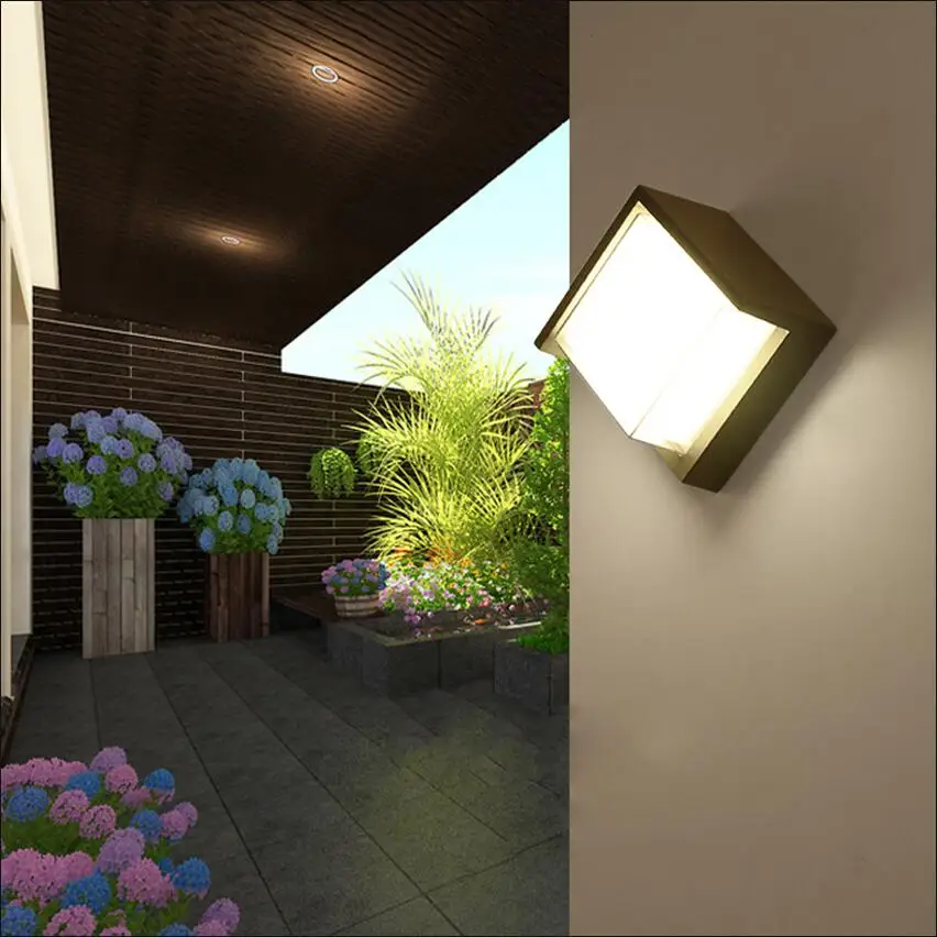 12W Outdoor Waterproof Wall Lamp Indoor Wall Lamps LED Sconce Simple Garden Lights Outdoor Decoration LED IP65 Porch Wall Lamps