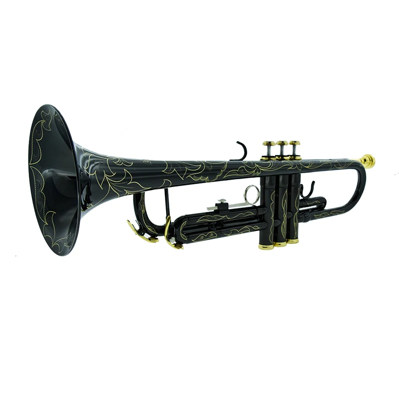 New Sell Professional TR210S Bb  Trumpet Black Nickel Gold Plated Yellow Brass Instruments Bb Trumpete Popular Musical Inst