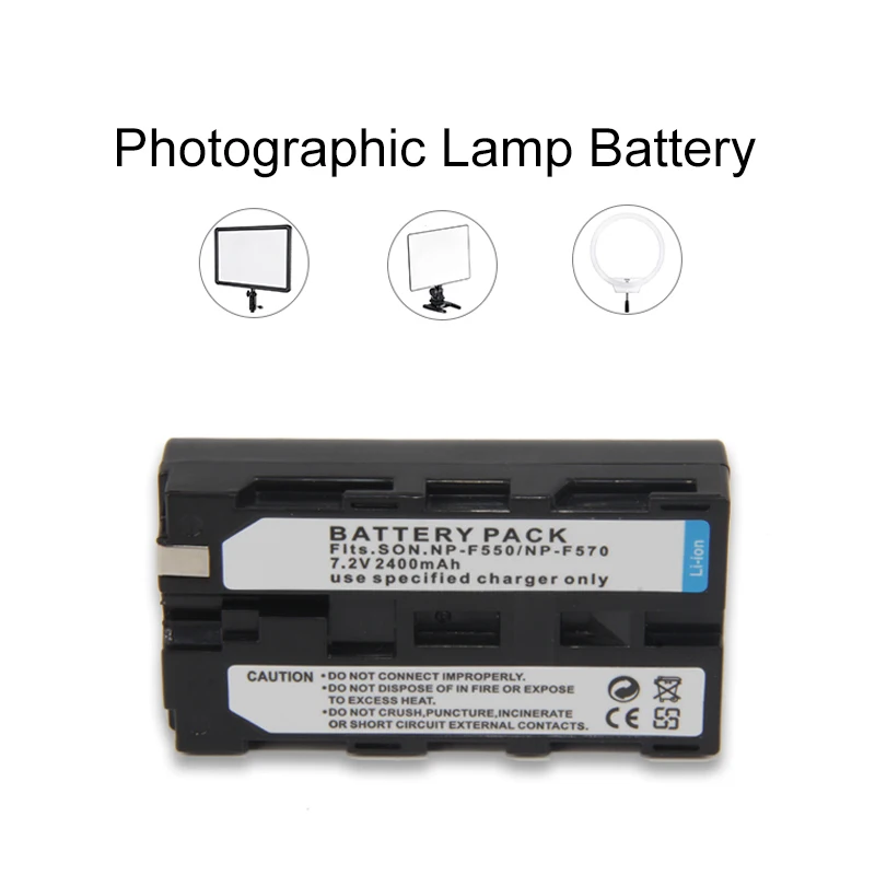 2400mAh NP-F550 NP-F570 Rechargeable Battery Lithium-ion Battery Pack For NP-F550 F750 F970 F960 LED Video Light Lamp Battery