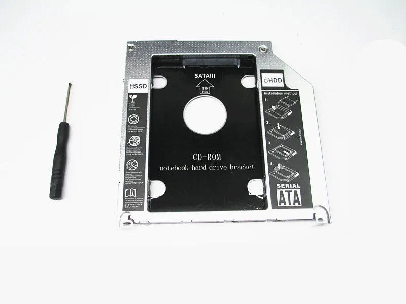 

new style 2nd Caddy For Apple Macbook Pro A1278 A1286 A1297 SATA HDD to ODD DVD RW BOX Caddy 9.5mm with LED light