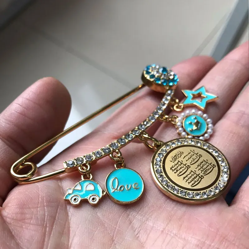 ZKD muslim islam Allah four Qul suras Stainless Steel Pin brooch  Baby Pin