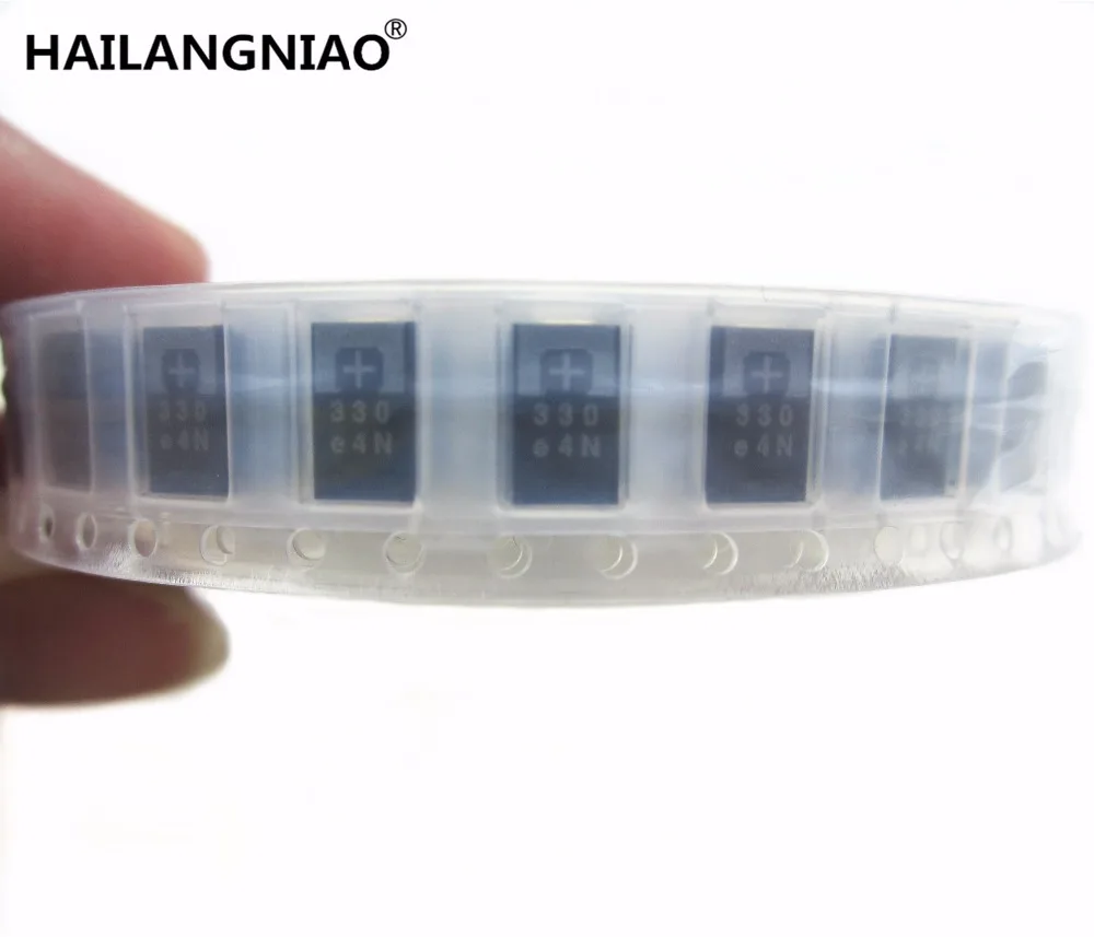 100 قطعة SMD المكثفات التنتالوم البوليمر 2R5TPE330M9 2.5V 330 فائق التوهج POSCAP البوليمر السعة الهندسة من