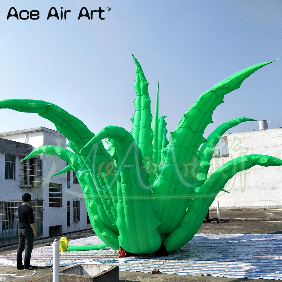 Unbelievable Giant 8m Diameter Inflatable Aloe Replica Flowering Plants Model Tentacle/Agave Americana for Sale