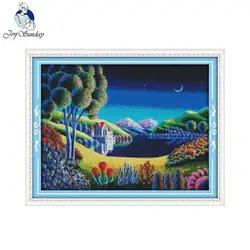 Joy Sunday Fantastic Scenery Handcraft Stamped Counted Cross kit Needlepiont Chinese Cross Stitch kit embroidery needlework Set
