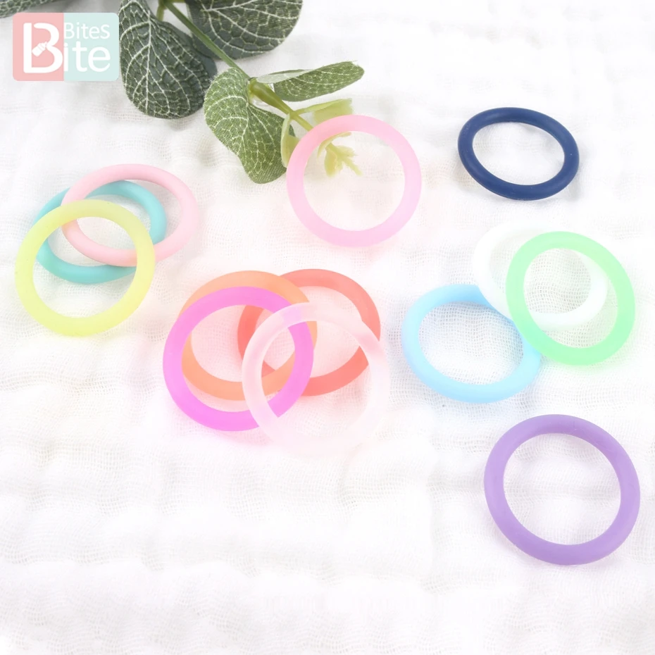 Bite Bites 10pcs Soother Clip Rubber Circle 22mm Silicone Ring Baby Attachment Baby Teether General Silicone Teether