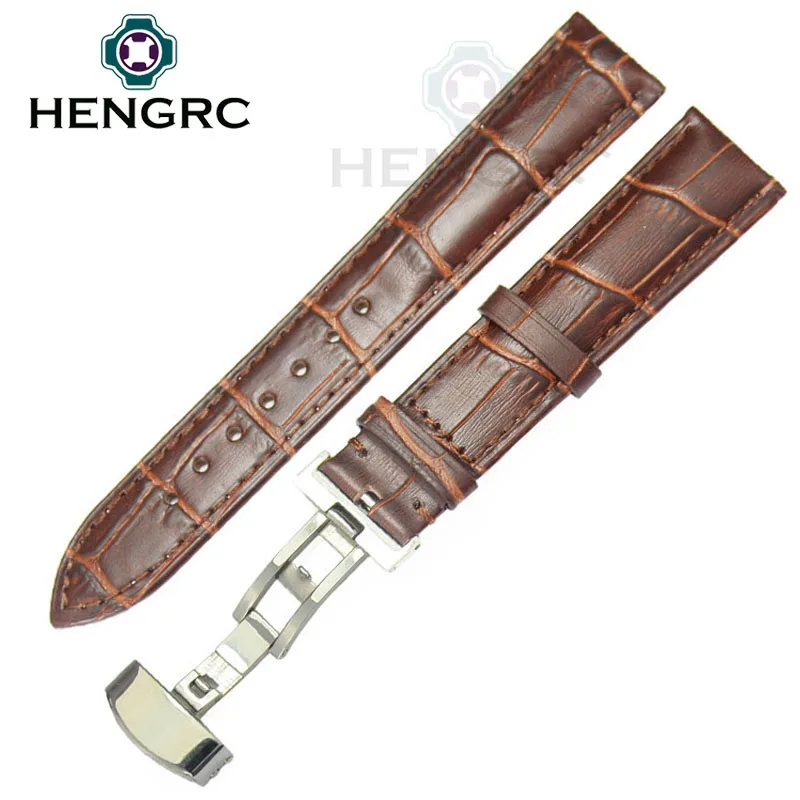 100% Genuine Leather Soft Watch Band Strap 18mm 19mm 20mm 21mm 22mm 24mm Black Brown Watchband Belt Deployment Clasp For Tissot