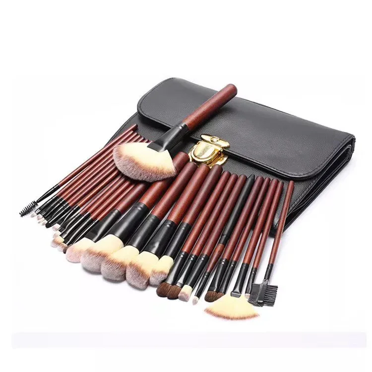 26pcs High quality wood Pro Makeup Brushes Set + PU Bag Cosmetic Tools Powder Eyeshadow Blending Smoky Face Make Up Brush Set