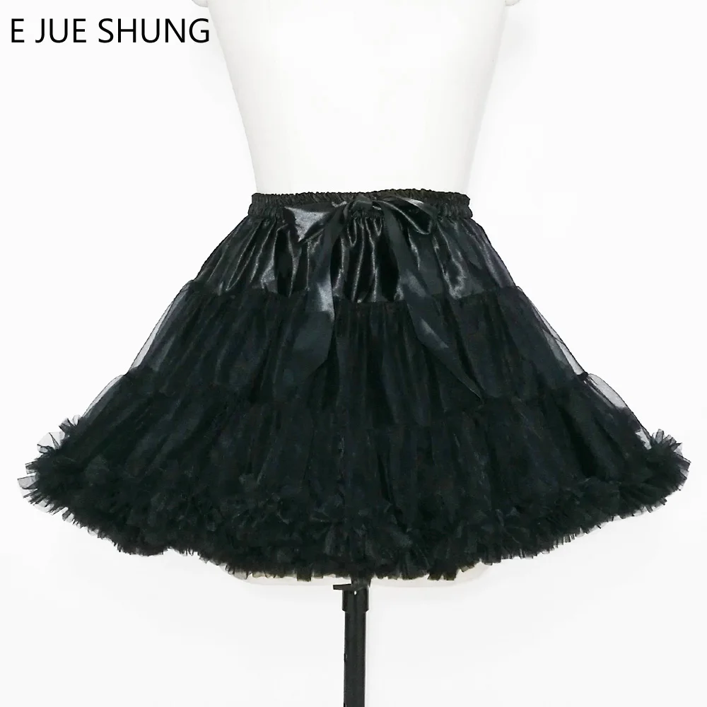 E jue shung vestido curto petticoat cosplay vestido de baile underskirt balanço lolita petticoat ballet tutu saia rockabilly crinoline