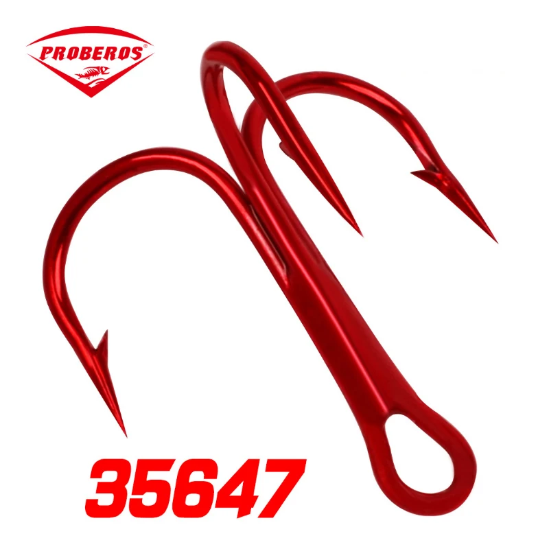 PRO BEROS 100pcs Three the red fishing hook supplies barbed hook road sub fishing tackle anchor