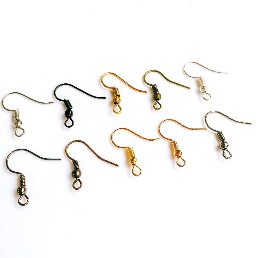 100pcs Multicolor Plated Earring Hooks Back Silver Color Gold Ear Base Supplies for Jewelry Finding EB-04