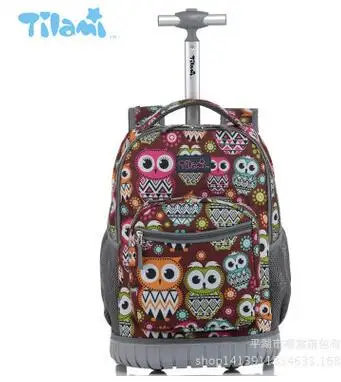 16 18 inch Wheeled backpack kids School backpack On wheels Trolley backpacks bags for teenagers Children School Rolling backpack