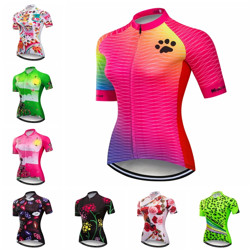 

Cycling Jersey women Bike Jerses 2018 road MTB bicycle Clothing Short Sleeve Outdoor sportswear maillot Racing top red Summer