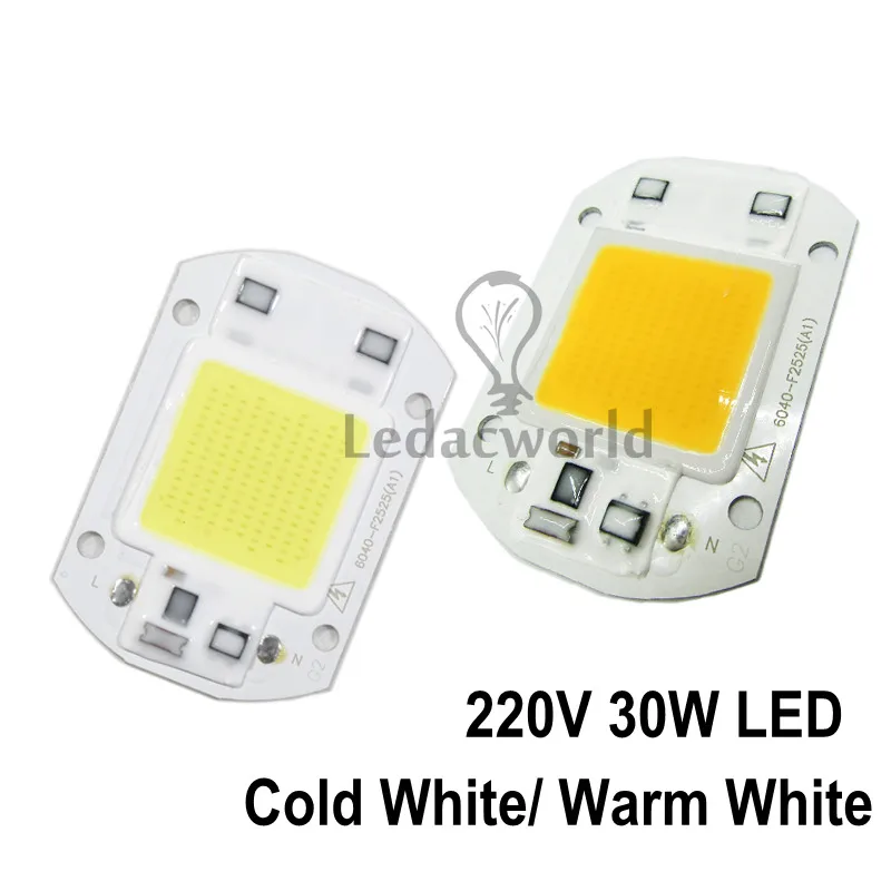 Projecteur avec ampoules COB 220, 230V, LED V, 30W, 50W, IP65, IC intégré, blanc chaud, blanc froid, pour bricolage