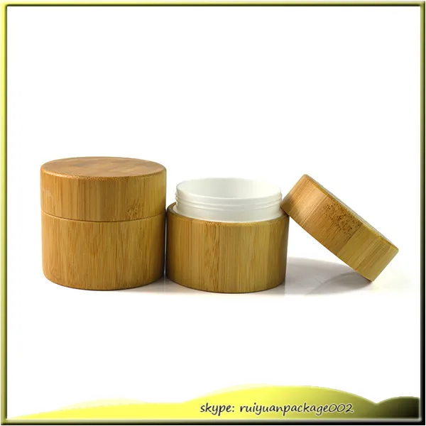 

10 pcs 50g bamboo cream jar inner PP body care cream jar wooden bamboo perfume bottle and bamboo jar cosmetic packaging